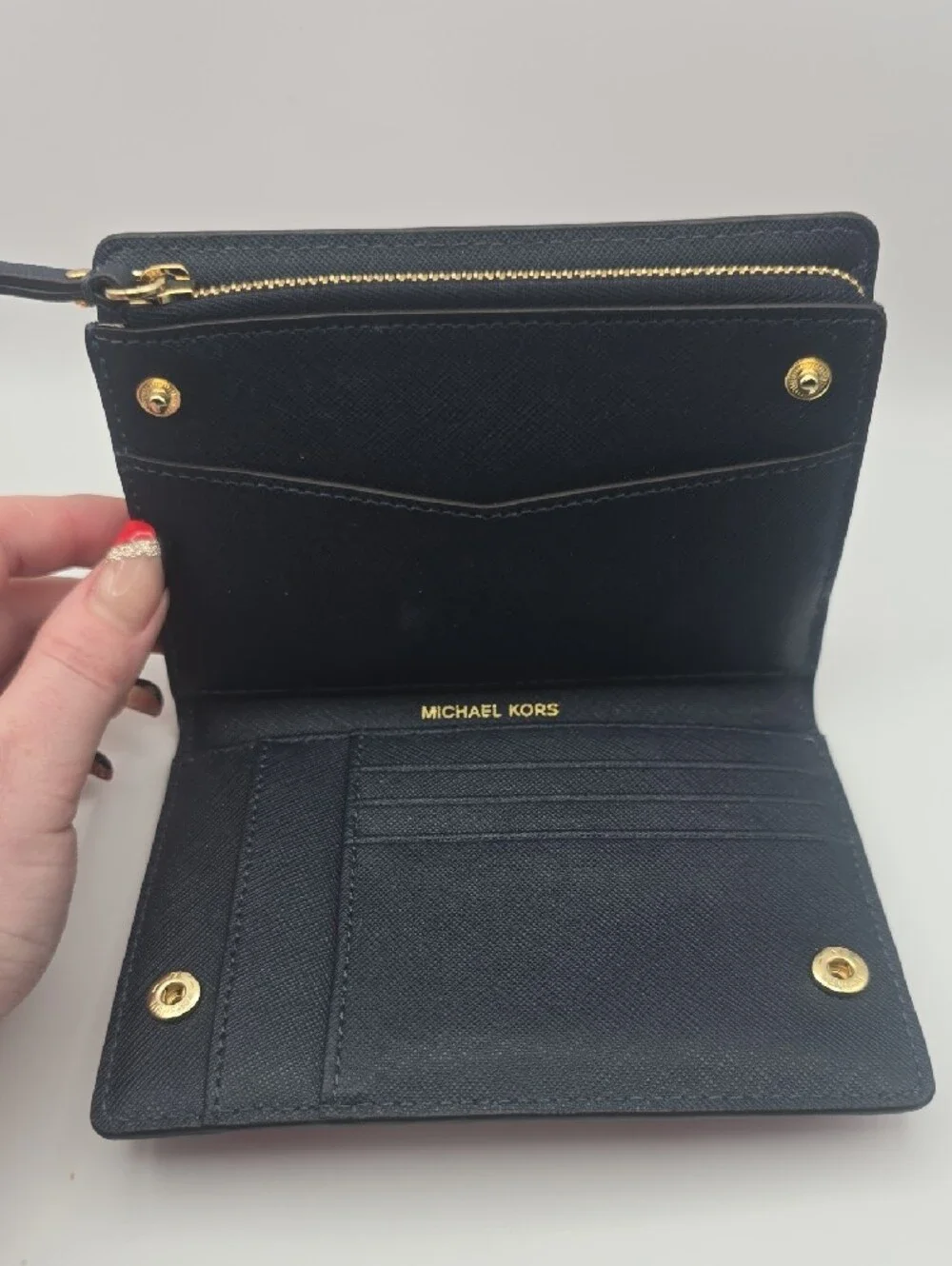 Michael Kors Floral Zip Wallet in Red, Pink, Navy & White